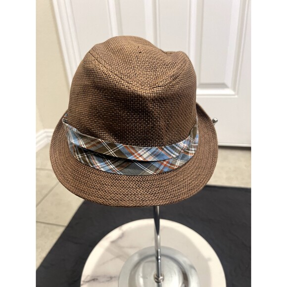 Free Authority Fedora Straw Hat Gingham Unisex Summer BeachCap SZ L/XL:Pre-owned - Picture 4 of 10